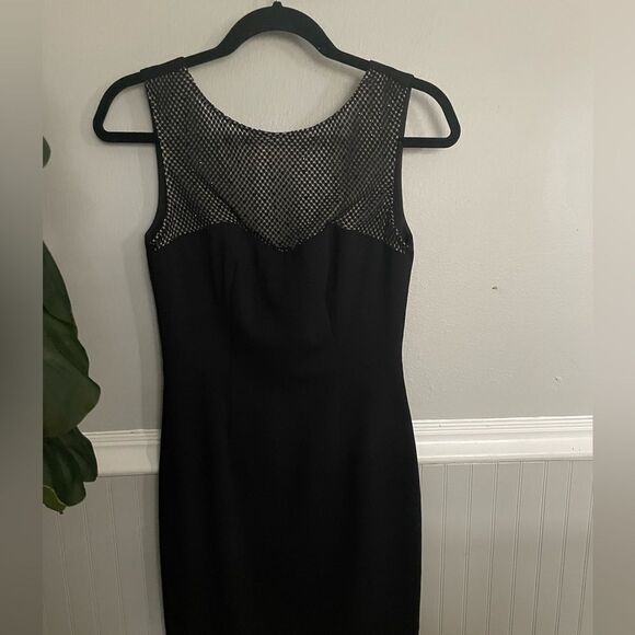 L'Agence For Intermix Embroidered-Mesh Fitted Dress Black Women's Size 2 - Picture 5 of 13